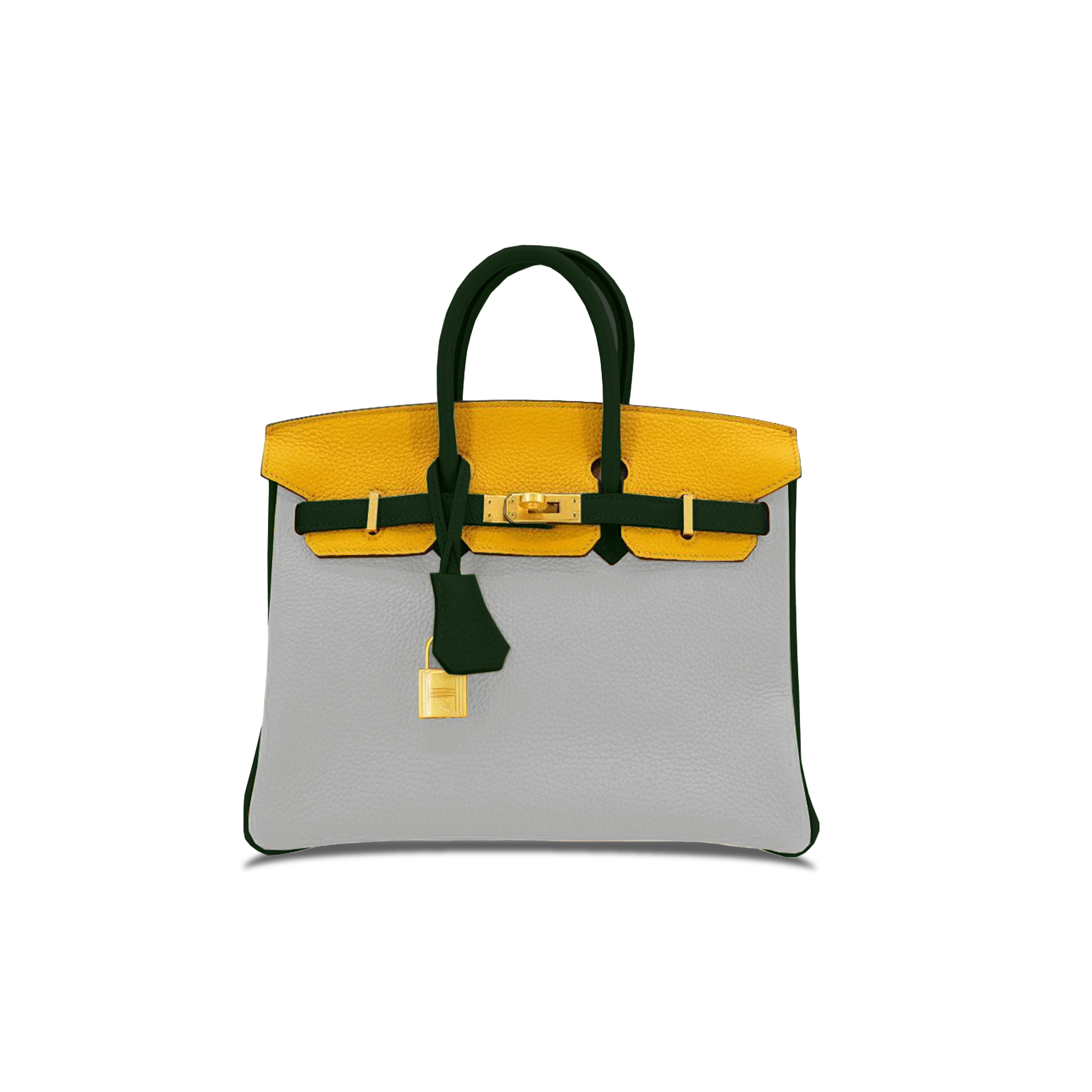 HERMES BIRKIN 40 TOGO LEATHER HANDBAG PEARL GRAYOLIVE GREEN GOLD BUCKLE 27194131 (40*36*26cm)